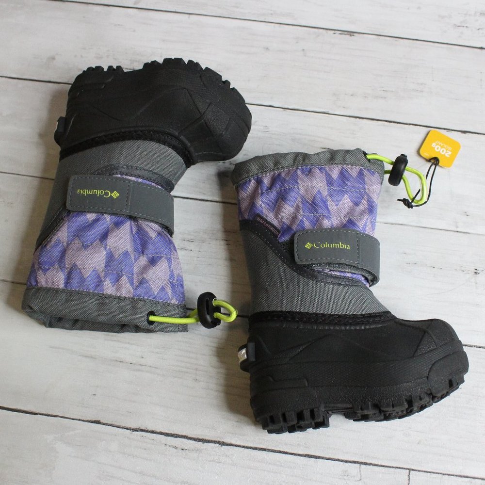 Columbia Baby Girl s Winter Snow Boots Infant Toddler Size 4 Black Gray Purple